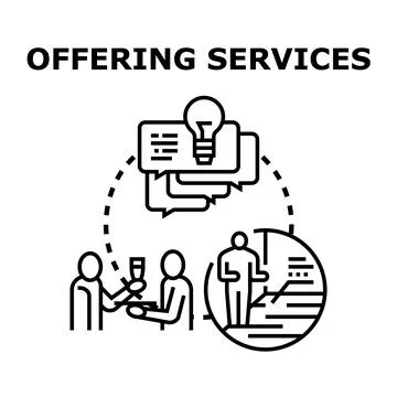 Offering business services and consulting solutions to clients Stock Illustration