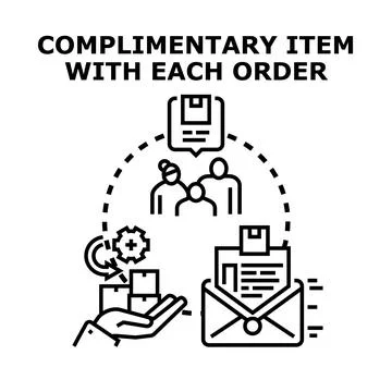Offering complimentary item with each customer purchase Stock Illustration