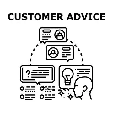 Offering customer advice and support solution concept Stock Illustration
