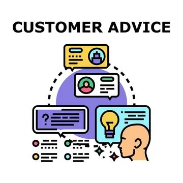 Offering customer advice and support solution concept Stock Illustration