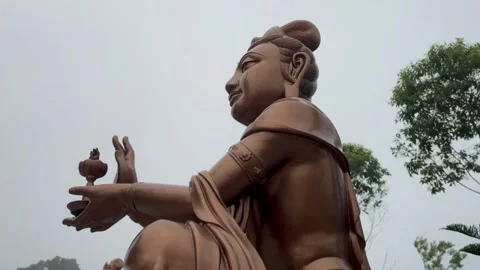 The offering of Devas to Tian Tan Buddha. POV shot Stock Footage 273190553