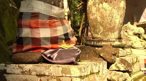 Offering at the Elephant Cave Ancient Buddhist Temple Stock Footage 41380056