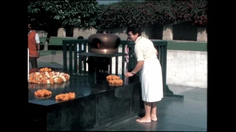 Offering Flowers at Memorial Stock Footage 276292409