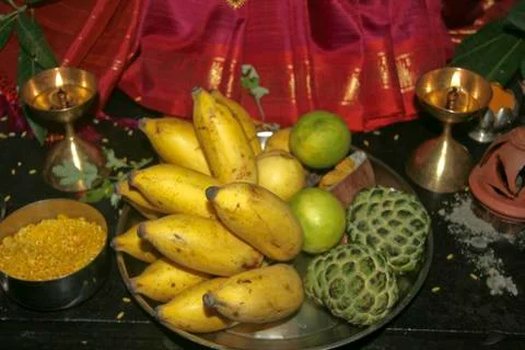 Offering of Fruits Stock Photos