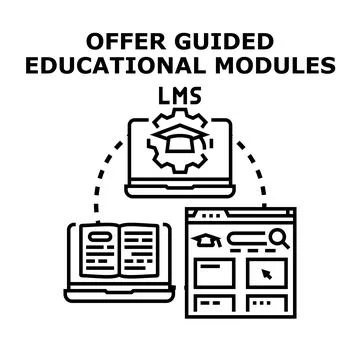 Offering guided educational modules through a learning management system イラスト素材