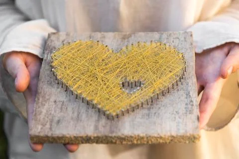 Offering heart with both heands open palms Foto stock