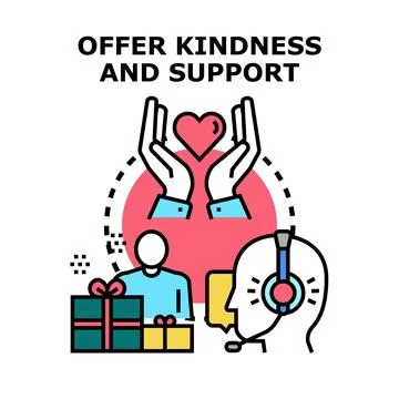 Offering kindness and support concept illustration Stock Illustration