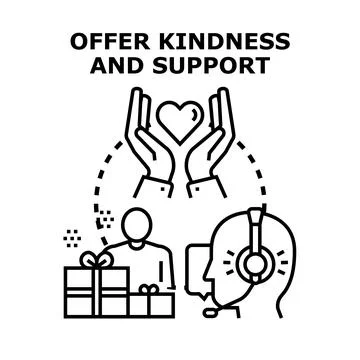 Offering kindness and support concept illustration Stock Illustration