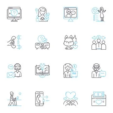 Offering linear icons set. Deal, Promotion, Discount, Bargain, Sale, Special Stock Illustration