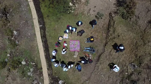 Offering to pachamama, offering to mother earth in the peruvian highlands. Stock Footage 224510340