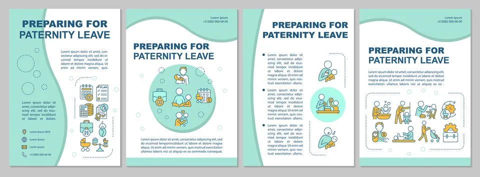 Offering paternity leave brochure template 스톡 일러스트
