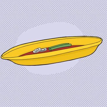 Offering plate with money Stock Illustration