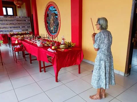 Offering Prayer Ceremony Stock Photos