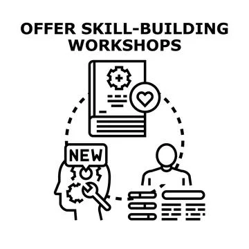 Offering skill building workshops and personal growth Ilustración de archivo