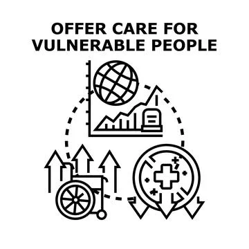 Offering support and care for vulnerable people concept Stock Illustration