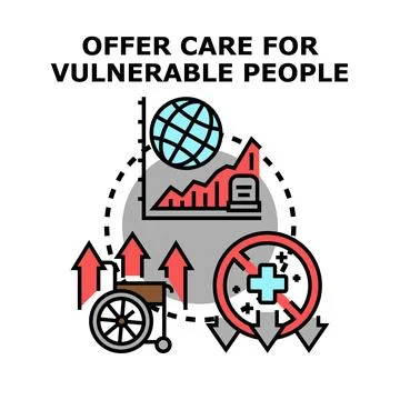 Offering support and care for vulnerable people concept Stock Illustration