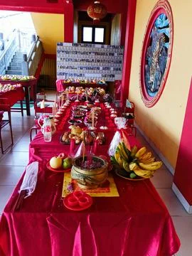 Offering table, celebration Stock Photos