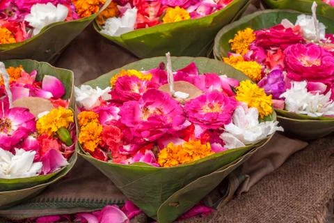 Offerings for the Ganges Foto stock