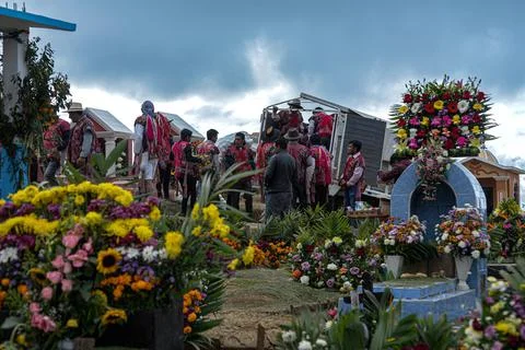 Offerings made to the dead to be distributed among townsfolk on the Day of the D Fotos Stock