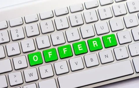 OFFERT writing on white keyboard Stock Photos
