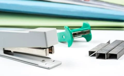 Office accesseries for everyday use in clerk job school and household Stock Photos