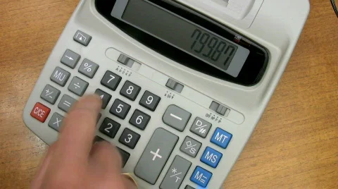 Office adding machine or calculator. Accounts and accounting. Time lapse. Stock Footage