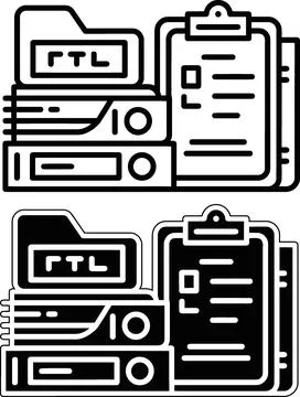 Office administration documents files and clipboard vector Stock Illustration