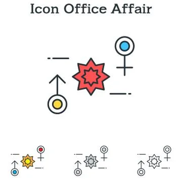 Office Affair flat icon design for infographics and businesses Stock Illustration