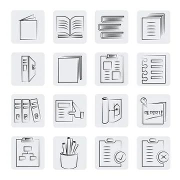 Office and documents icons Stock Illustration