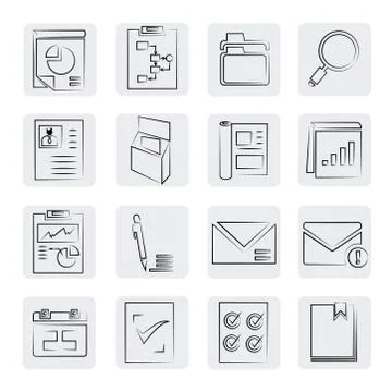 Office and documents icons Stock Illustration