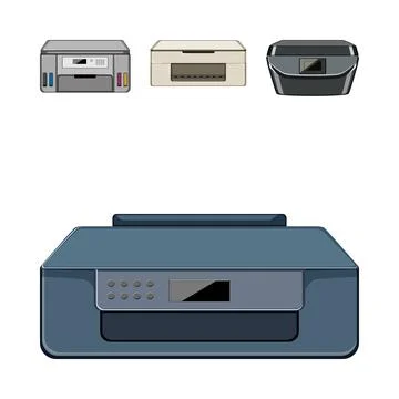Office and home computer printer equipment devices 스톡 일러스트