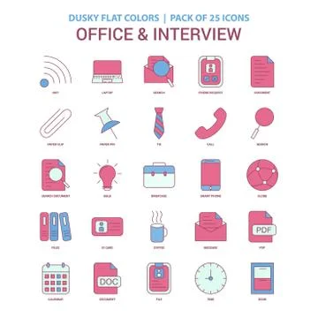 Office and Interview icon Dusky Flat color - Vintage 25 Icon Pack Stock Illustration