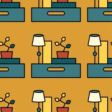 Office and moving vector seamless pattern 스톡 일러스트