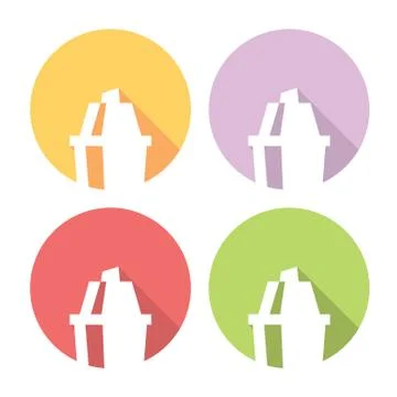 Office And School Corrector Tool Flat Icons Set Stock Illustration