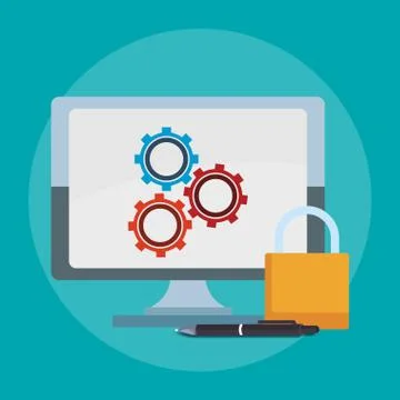 Office and technology Stock Illustration
