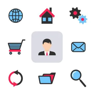 Office and web icons Illustration