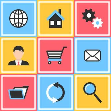 Office and web icons Stock Illustration