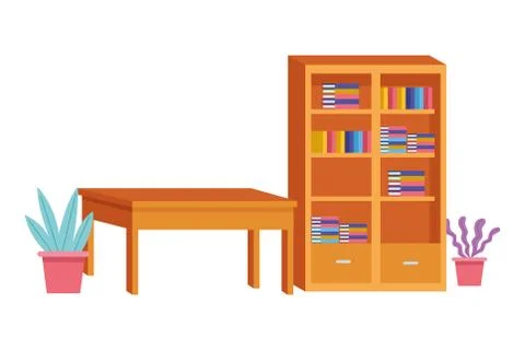 Office and workplace elements cartoons Stock Illustration