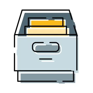 Office archive box holding important documents Stock Illustration