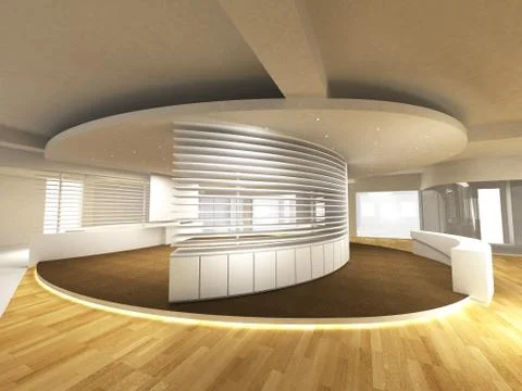 Office Area with Reception Counter Stock Photos