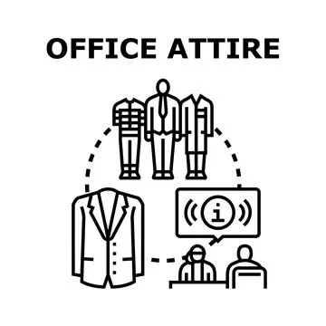 Office attire and uniform vector concept illustration Stock Illustration
