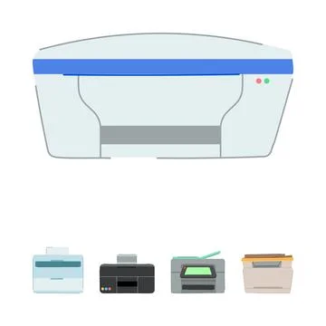 Office automation devices flat vector collection Illustrazione stock