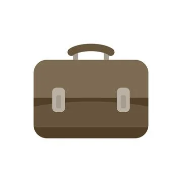 Office bag icon flat vector. Computer interface Stock Illustration