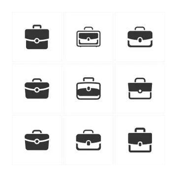 Office Bag Icons - Gray Version Illustrazione stock