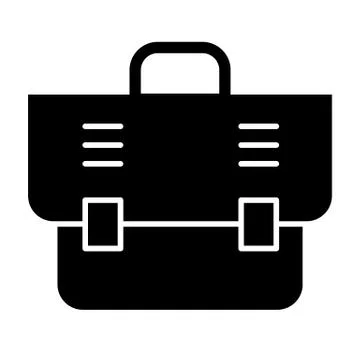 Office bag solid icon. Briefcase vector illustration isolated on white. Bag Illustrazione stock