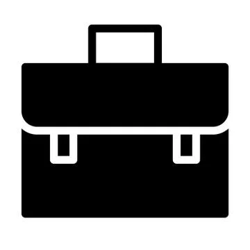 Office bag solid icon. Briefcase vector illustration isolated on white Stock Illustration