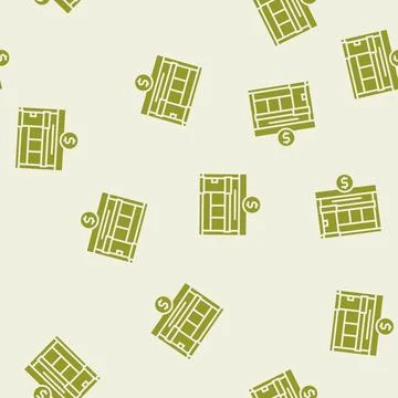 Office bank building glyph seamless pattern Ilustración de archivo