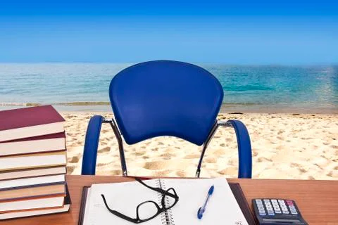 Office on the beach Stock Photos