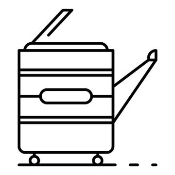 Office big printer icon, outline style Illustrazione stock