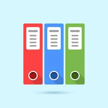 Office binder icon in colorful flat style. File folder vector illustration .. Stock Illustration